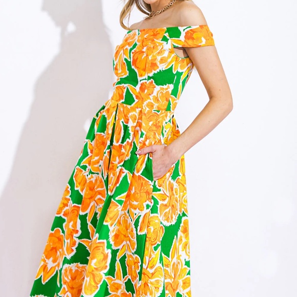 Flying Tomato WHERE I WANT TO BE TWILL MIDI DRESS - Picture 3 of 7